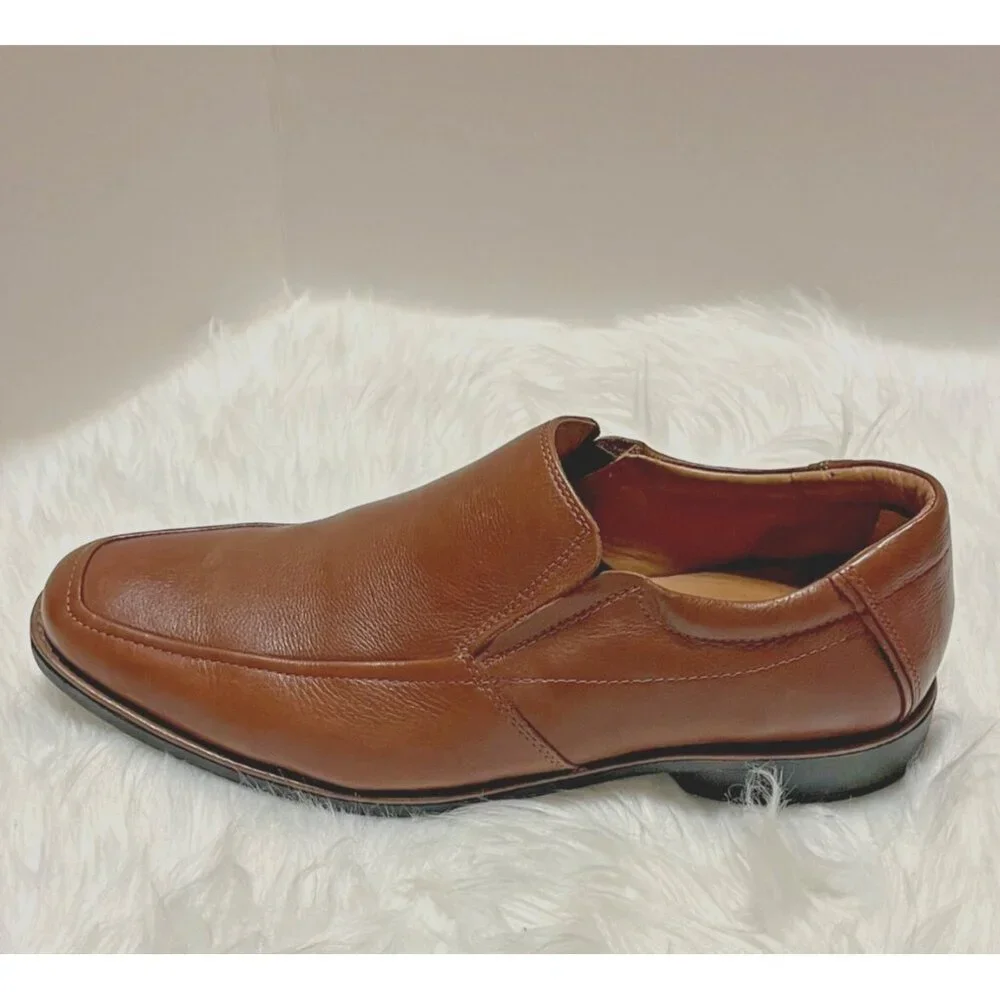Nordstrom Rack Leather Slip On Dress Shoes Mens Size 11M Brown Absolut Comfort